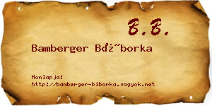 Bamberger Bíborka névjegykártya